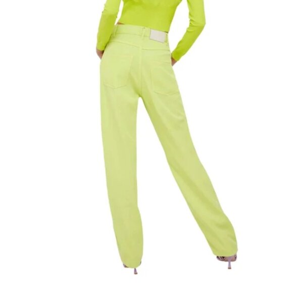 Liu Jo Neon Yellow/Lime Green Straight-Leg Pants Size 28 - Picture 2 of 7